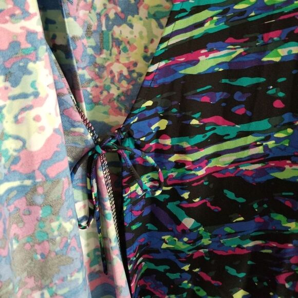 BCBGMaxAzria Adele Paint Splatter Multicolor Wrap Dress Size S - Picture 9 of 15